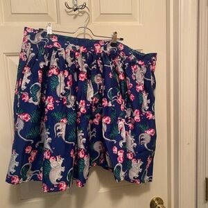 EUC Unique Vintage Dinosaur Floral Print Skirt size 4XL